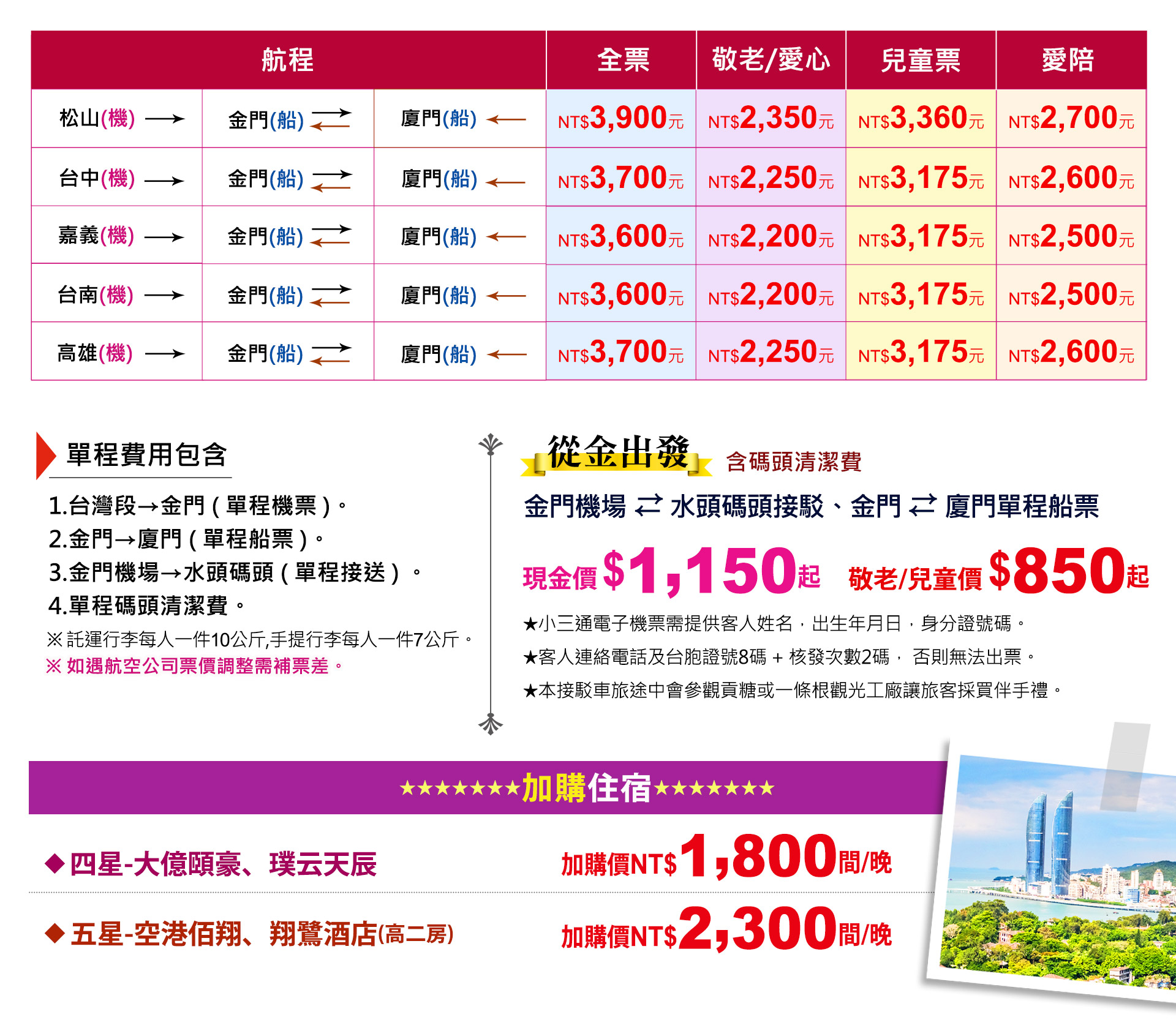 小三通套票
